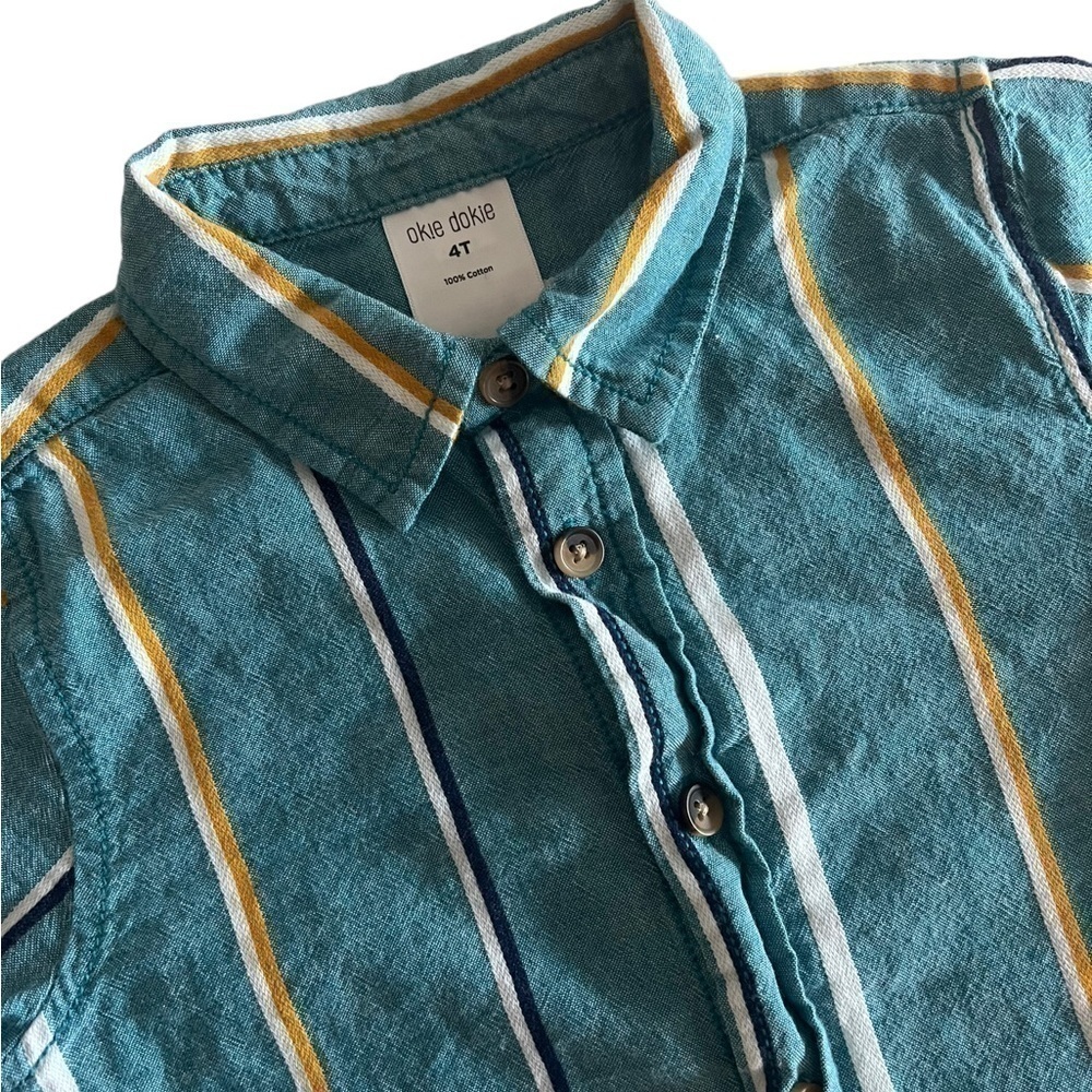Okie Dokie Toddler Boys Short Sleeve Button Down Shirt Size 4T - Picture 2 of 4